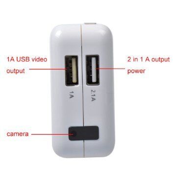 מצלמה זעירה מוסלקת במטען חשמלי לקיר HD