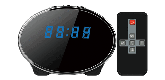 מצלמה זעירה נסתרת עם ראיית לילה בשעון שולחני