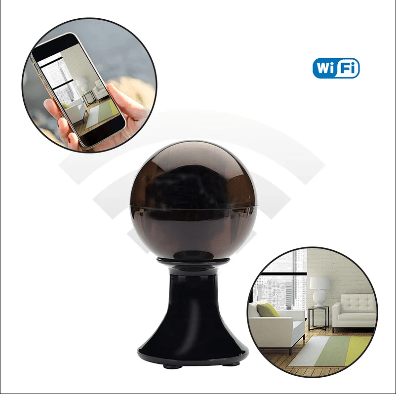 מצלמה נסתרת מסתובבת בכדור בדולח