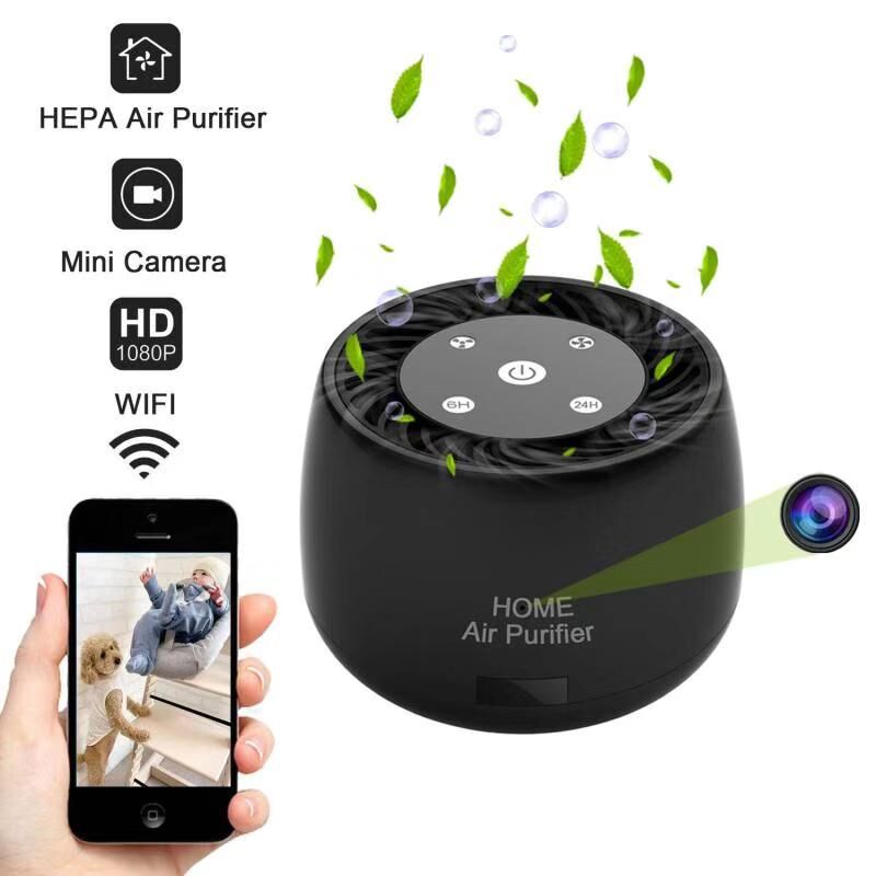 מסנן אוויר שולחני עם מצלמת WIFI נסתרת