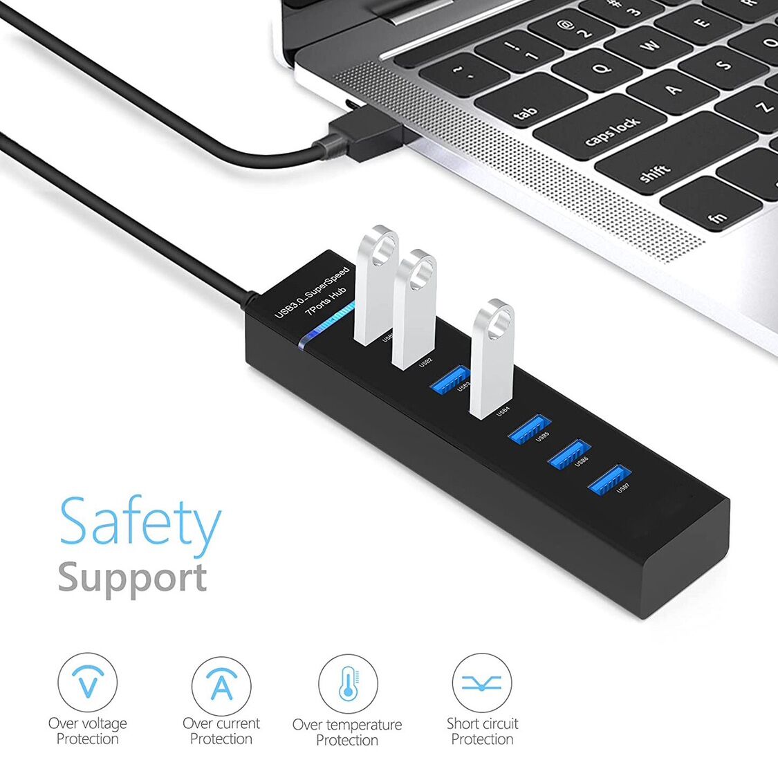 מצלמה נסתרת במפצל USB למחשב ולטעינת סלולר